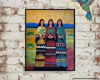 Cherokee Nations MATTE GICLÉE Print, "Three Nations, One Spirit" Giclée - Frame Not Included