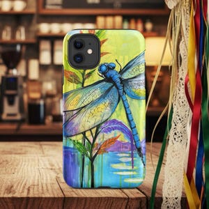 Messenger Between Worlds Dragonfly Tough Case for iPhone® | Cherokee Inspired Native American Painting | Spiritual Art