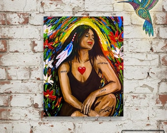 Ella nunca fue lo que decían - Lámina artística Giclée - Serie Ella siempre fue fuego, lámina artística para la sanación emocional, retrato de mujer