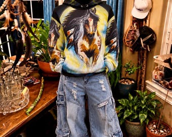 Moon Spirit slumber Hoodies | Spirit Horse & Full Moon Art | Contemporary Fine Art | Unisex Hoodie