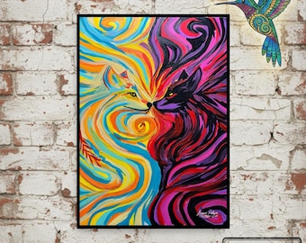 Two Wolves Giclée MATTE GICLÉE Print | Cherokee Legend, Museum Quality - Frame Not Included