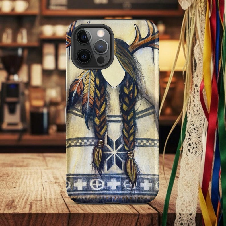 Deer Woman Native Spirit | Sacred Guardian Painting | Indigenous Mythology Art | Tough Case for iPhone®