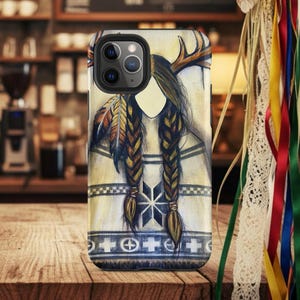 Deer Woman Native Spirit | Sacred Guardian Painting | Indigenous Mythology Art | Tough Case for iPhone®