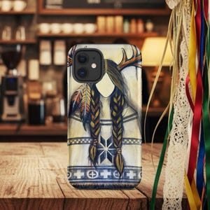 Deer Woman Native Spirit | Sacred Guardian Painting | Indigenous Mythology Art | Tough Case for iPhone®