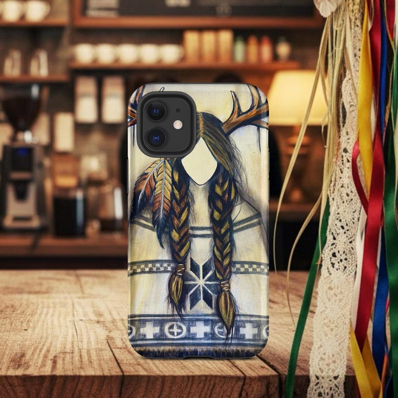 Deer Woman Native Spirit | Sacred Guardian Painting | Indigenous Mythology Art | Tough Case for iPhone®