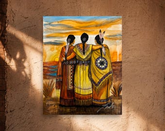 Aunties | Native American Women | Museum-Quality Giclée Fine Art Print (Unframed)