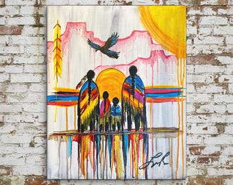 Where Family Stands | Contemporary Indigenous Fine Art | Museum-quality Fine Art Giclée by Layne Polzin