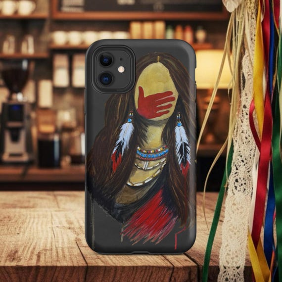 MMIW Red Hand Phone Case: Indigenous Art, Missing Women Awareness