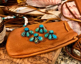 Desert Petal Blooms Earrings | Kinsman Turquoise and solid .925 Sterling Silver