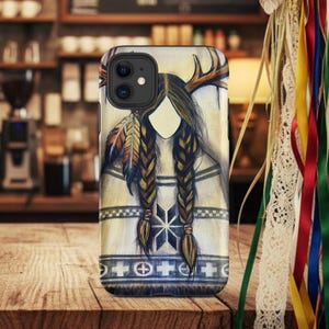 Deer Woman Native Spirit | Sacred Guardian Painting | Indigenous Mythology Art | Tough Case for iPhone®
