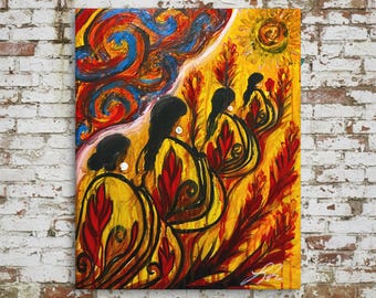 Native Grandmother  | Cherokee Spirit Painting (  Canvas) | Museum-quality Fine Art Giclée by Layne Polzin