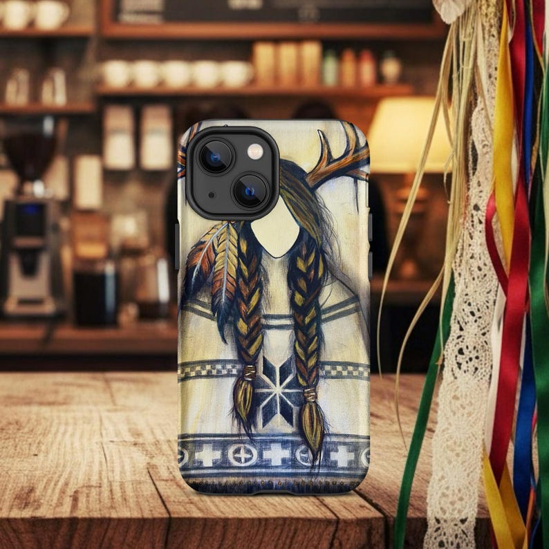 Deer Woman Native Spirit | Sacred Guardian Painting | Indigenous Mythology Art | Tough Case for iPhone®