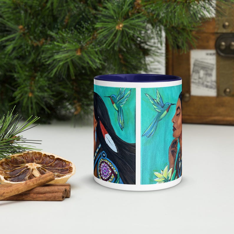 Mug with Color Inside - Hummingbird Prayer