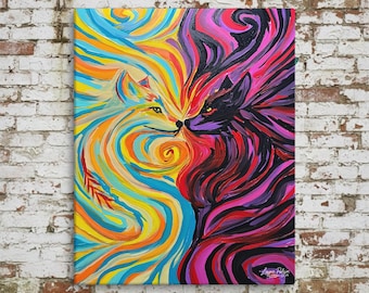 Two Wolves Legend, Cherokee Balance - Wrapped Canvas Print | Museum-Quality Fine Art Giclée | Layne Polzin