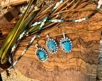 Sacred Spider Web Series Pendant – Handmade .925 Sterling Silver | Collector Turquoise Jewelry | Native Pendant