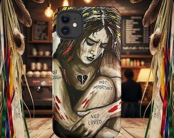 Funda resistente para iPhone® "Marcado por el silencio que surge a través del fuego"