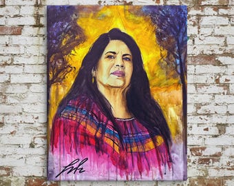 Wilma Pearl Mankiller | Cherokee Leadership Portrait | Contemporary Fine Art | Museum-quality Fine Art Giclée by Layne Polzin