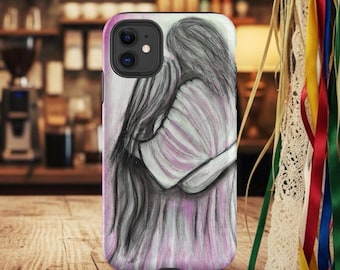 Carried by Grace Tough Case for iPhone® | Jesus Holding Child Print, Christian Wall Art, Spiritual Christ Painting, Faith Artwork