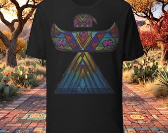 Thunderbird Spirit T-Shirt - Bold Indigenous Symbol Design