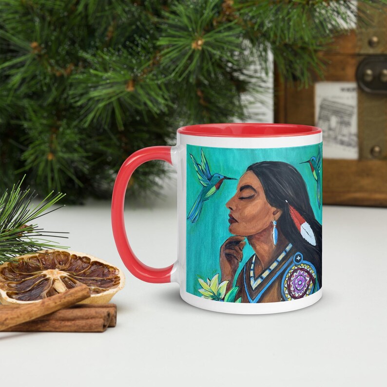 Mug with Color Inside - Hummingbird Prayer
