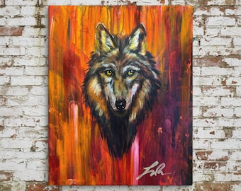 The Wolf Who Refused to Fit | Wolf Art | Contemporary Indigenous Fine Art | Museum-quality Fine Art Giclée by Layne Polzin