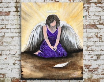 Angel of Grace Canvas Print | Spiritual Angel Wings Art | Symbol of Healing & Hope