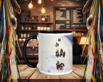 Kubek „Łzy Waleli”: Kolorowy ceramiczny kubek do kawy Cherokee