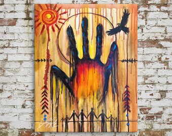 Hands of the Ancestors | Contemporary Indigenous Fine Art | Museum-quality Fine Art Giclée by Layne Polzin
