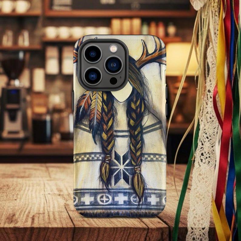 Deer Woman Native Spirit | Sacred Guardian Painting | Indigenous Mythology Art | Tough Case for iPhone®