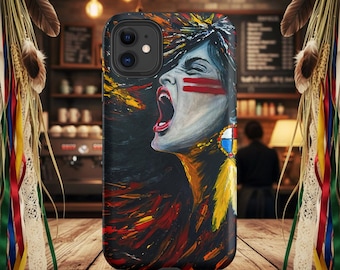 Funda She Carries Fire Tough para iPhone® / Expresionista nativa / Símbolo de la fuerza, la liberación y la transformación femenina