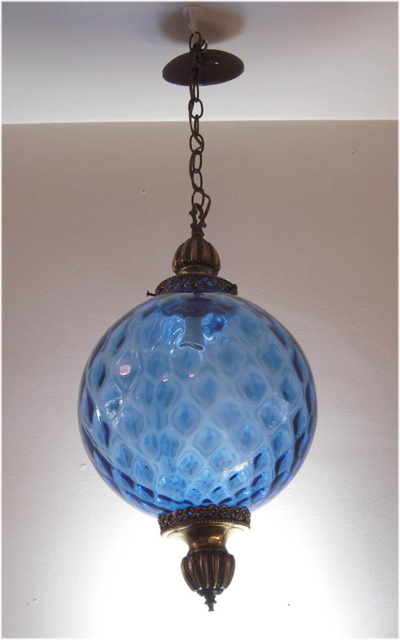 Vintage Hanging Light Fixture Swag Lamp Chain Cord Etsy