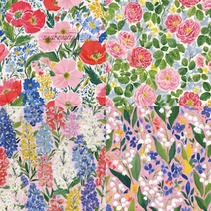 Födelsemånad Blomma Akvarell Sömlös Mönster Set, Maj Juni Juli Augusti, Kommersiellt Bruk