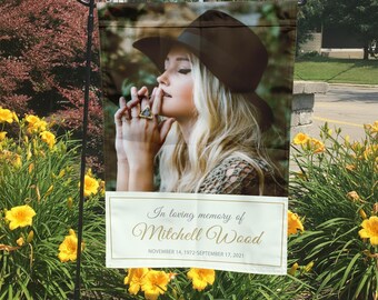 Memorial Photo Flag, In Loving Memory of Flag, Memorial Sign, In Loving Memory Flag, Grave Site Decor, Signs For Grave Sites, Sympathy Flag