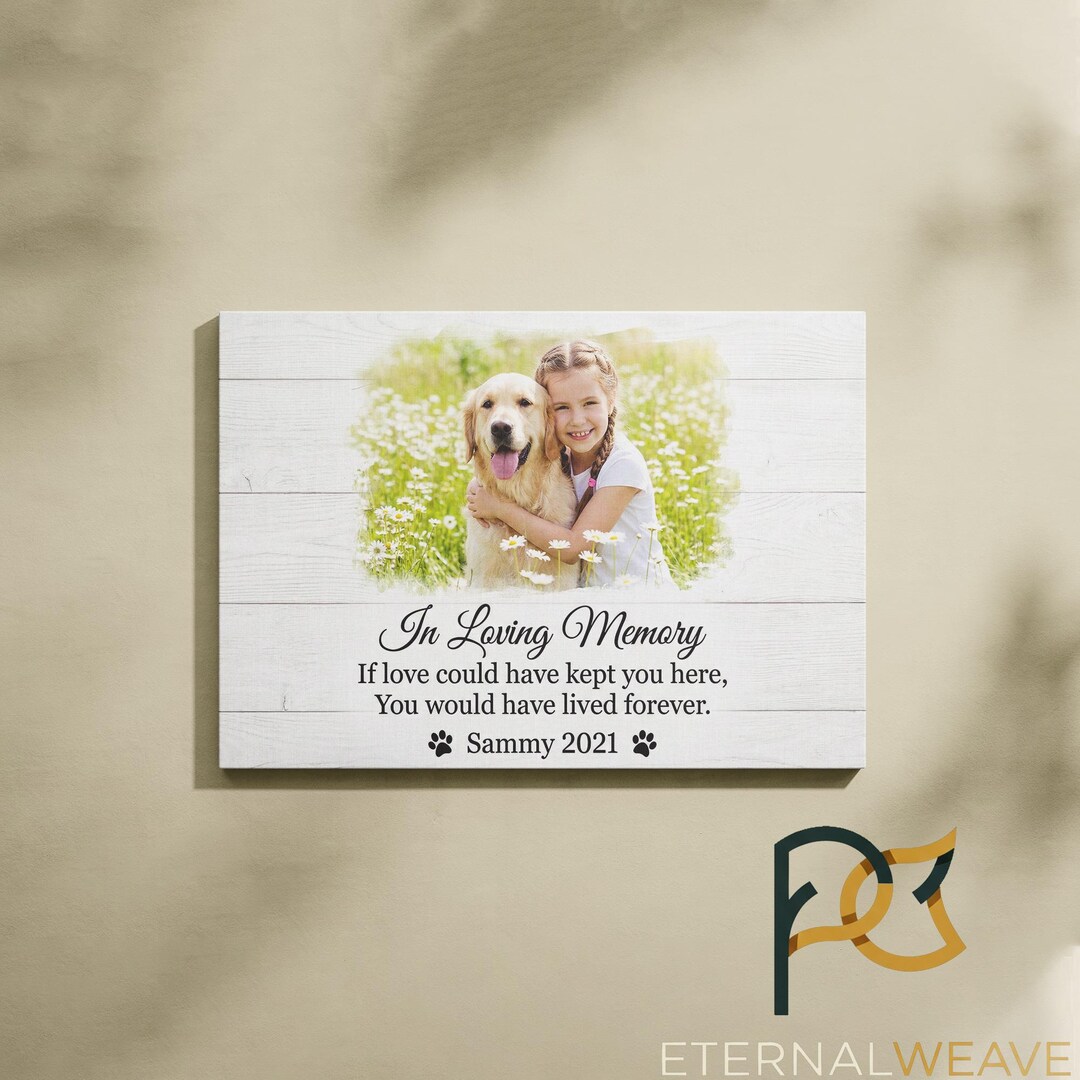 In Loving Memory Dog Canvas, Pet Memorial Gift, If Love Could Have Kept ...