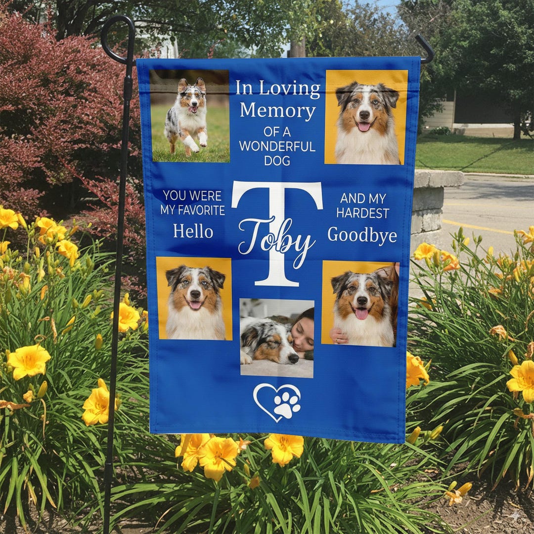 Australian Shepherd Memorial Flag | Hardest Goodbye Dog Tribute ...