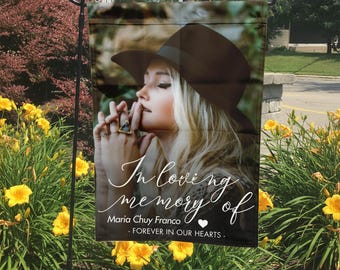 Personalized Memorial Flag, In Loving Memory of Banner, Photo In Memory Of Yard Art, Loving Memory Photo Garden Flag, Loss Of A Loved One