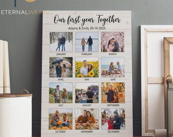 1st Anniversary Gift for Couple | Our First Year Together Photo Collage | One Year Dating | Paper Gift
