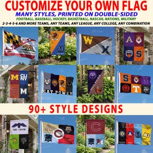 Custom House divided Garden Flag, Football Flag, College House Flag, Rivalry Flag, Split Teams 3x5 Flag, Personalized Game Day Sign