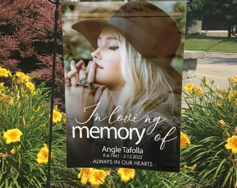 Always in our Hearts Garden Flag, Memory Photo Flag, Personalized Flag, Infant Loss Flag, Cemetery Flag, Happy Birthday In Heaven Flag