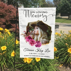 Always and Forever in Our Heart Flag | Personalized Memorial Garden Flag | Sympathy Gift for Loss of Loved One | Remembrance Decor