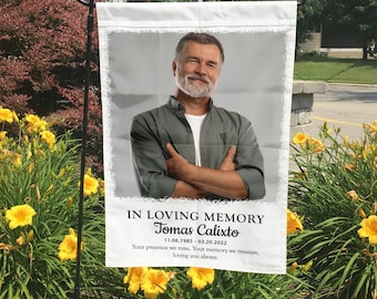 Memorial Pictures Flag, Peace Flag, Cemetery Memorial Flag, Funeral Memory Gift, Funeral Service Flag, Memorial Photo Collage Flag