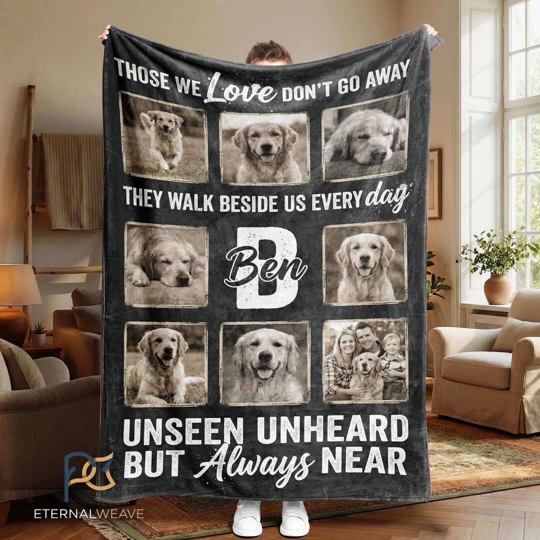 Pet Loss Memorial Blanket | Custom Dog Photo Collage | Sympathy Gift ...