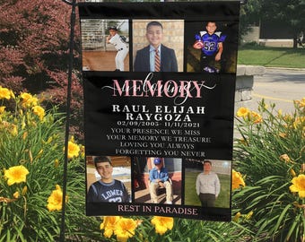 Custom in Loving Memory Flag, Personalized Memorial Garden Flag, Printed on Both Sides, Sympathy Gift, Cemetery Decoration, Grave Site