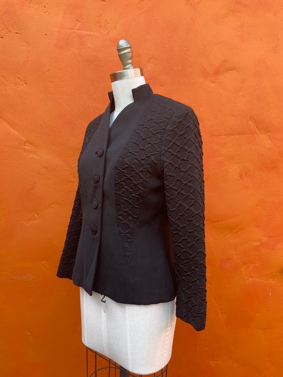 Vintage 1940s Black Fitted Blazer. Fitted women's… - image 4