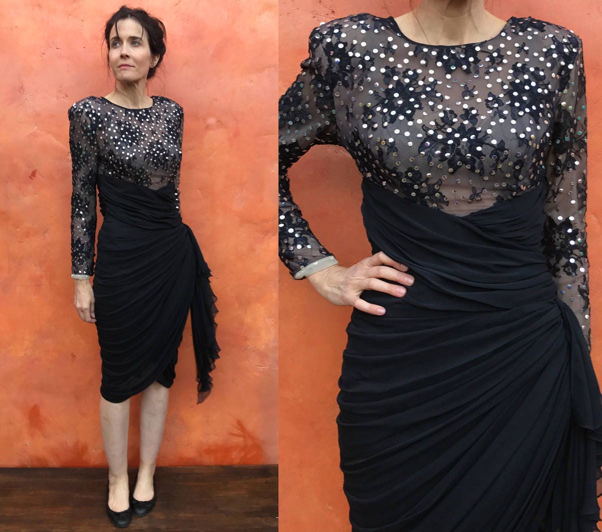 STUNNING Vintage Designer Tadashi 1980s 1990s Does 1940s