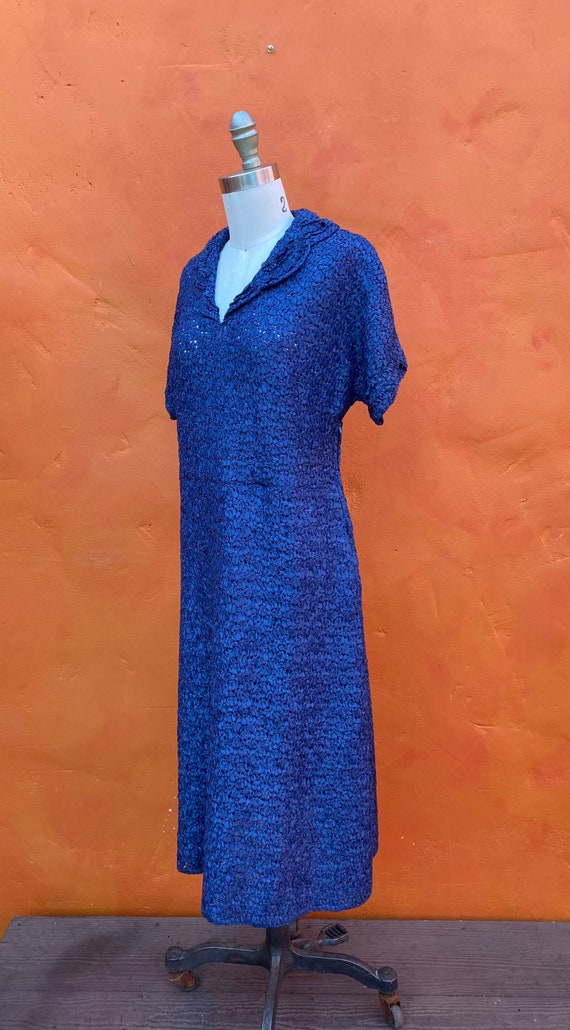 Vintage 1940s Women's Blue Ribbon Dress. 40s dres… - image 7