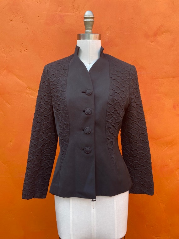 Vintage 1940s Black Fitted Blazer. Fitted women's… - image 6