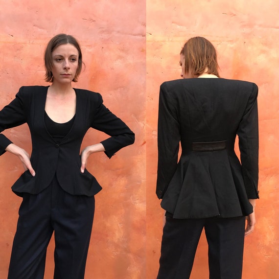 Black peplum suit Clearance