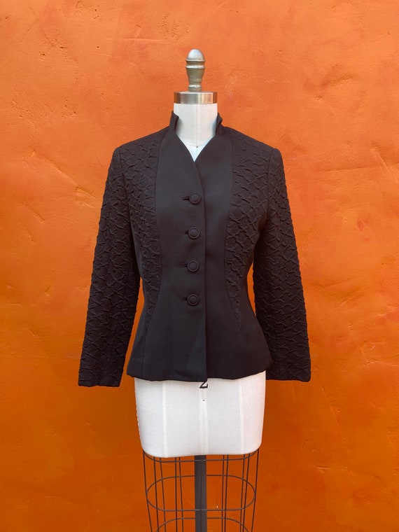 Vintage 1940s Black Fitted Blazer. Fitted women's… - image 5