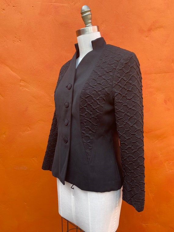 Vintage 1940s Black Fitted Blazer. Fitted women's… - image 3